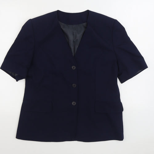 Debenhams Womens Blue Jacket Blazer Size 14 Button