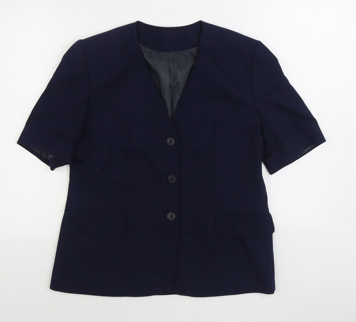 Debenhams Womens Blue Jacket Blazer Size 14 Button