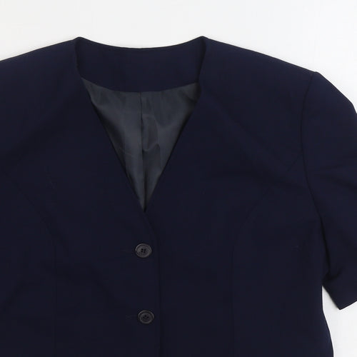 Debenhams Womens Blue Jacket Blazer Size 14 Button