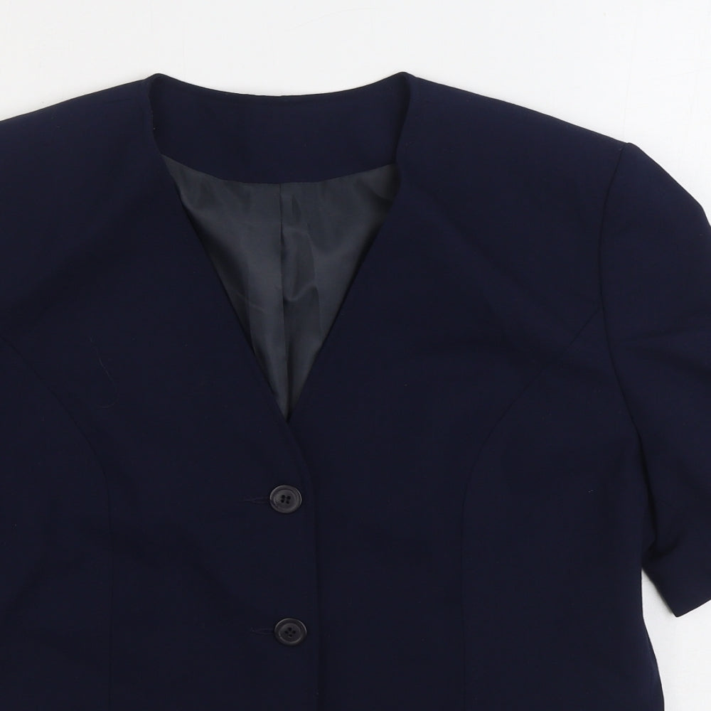 Debenhams Womens Blue Jacket Blazer Size 14 Button