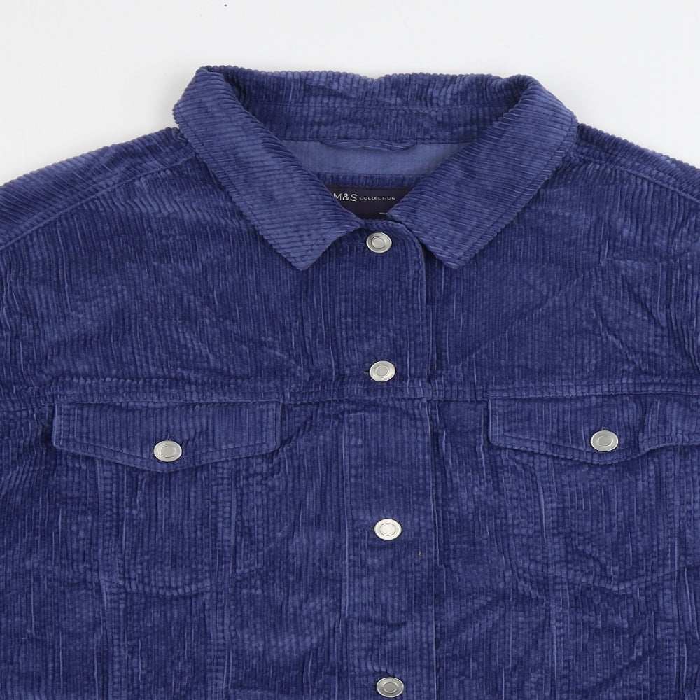 Marks and Spencer Womens Blue Jacket Size 24 Button