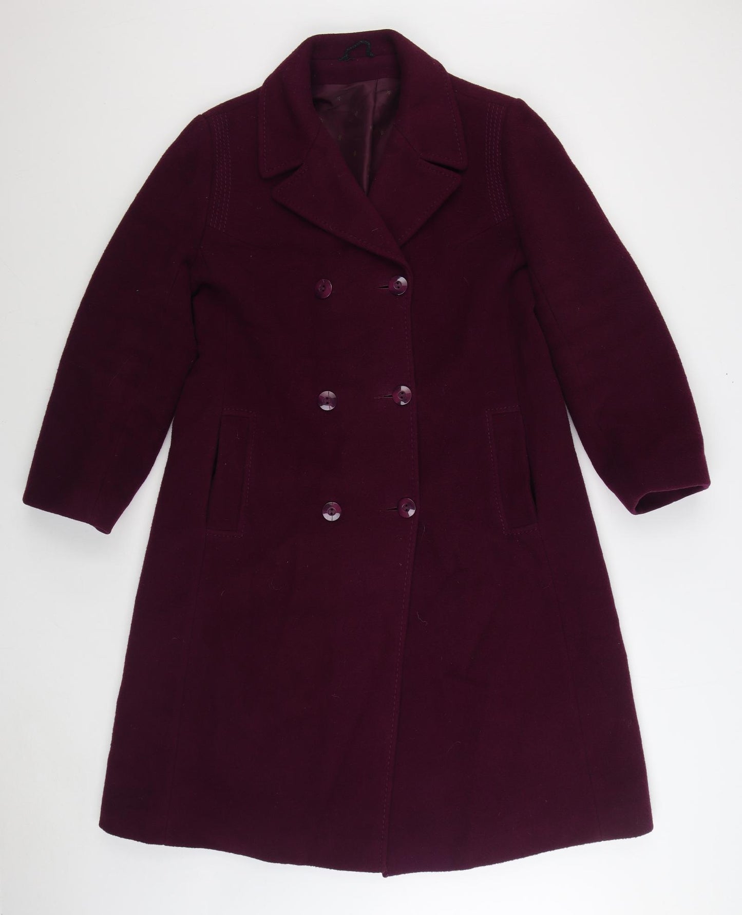 Simon Blair Womens Purple Overcoat Coat Size M Button