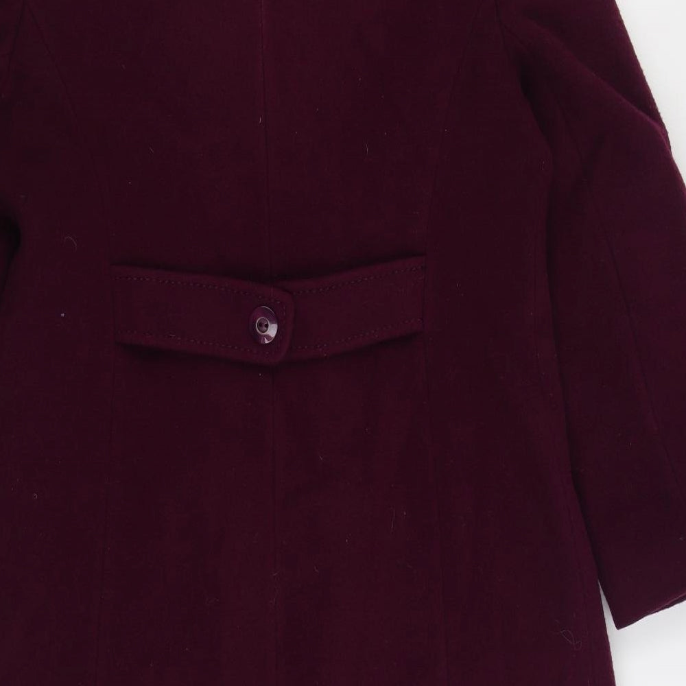 Simon Blair Womens Purple Overcoat Coat Size M Button