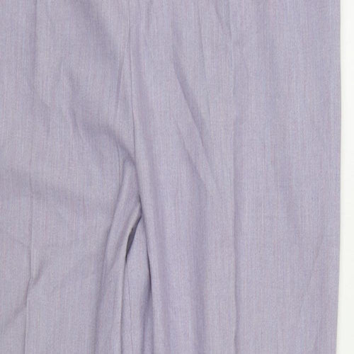 Marks and Spencer Womens Blue Polyester Trousers Size 18 L28 in Regular Zip