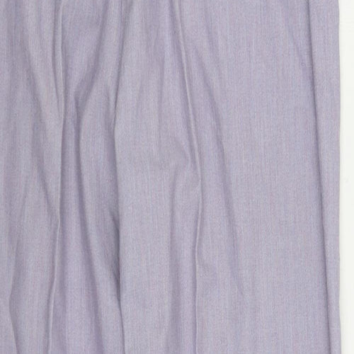 Marks and Spencer Womens Blue Polyester Trousers Size 18 L28 in Regular Zip