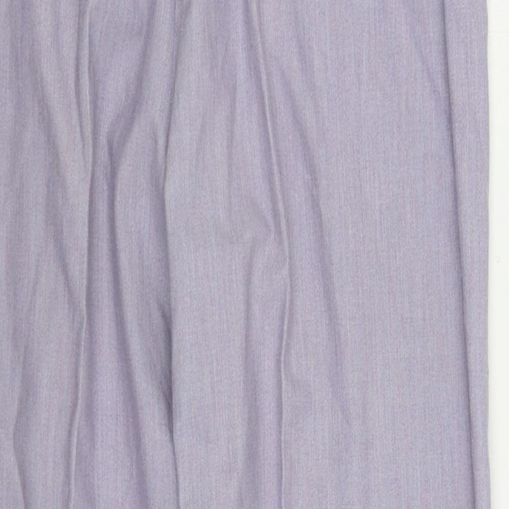 Marks and Spencer Womens Blue Polyester Trousers Size 18 L28 in Regular Zip