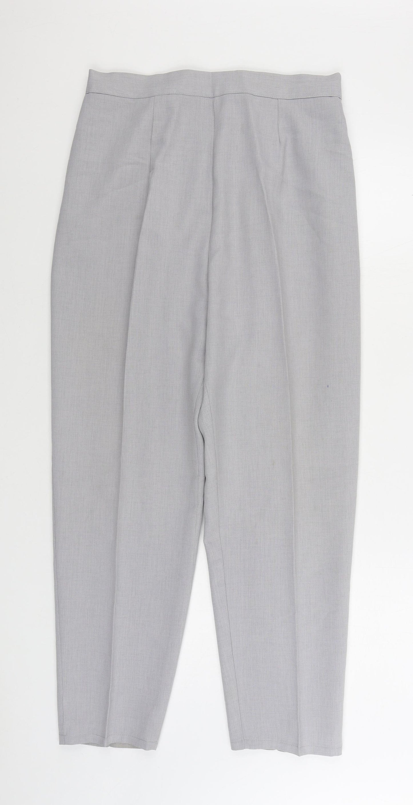 Preworn Womens Grey Polyester Trousers Size 30 in L28 in Regular