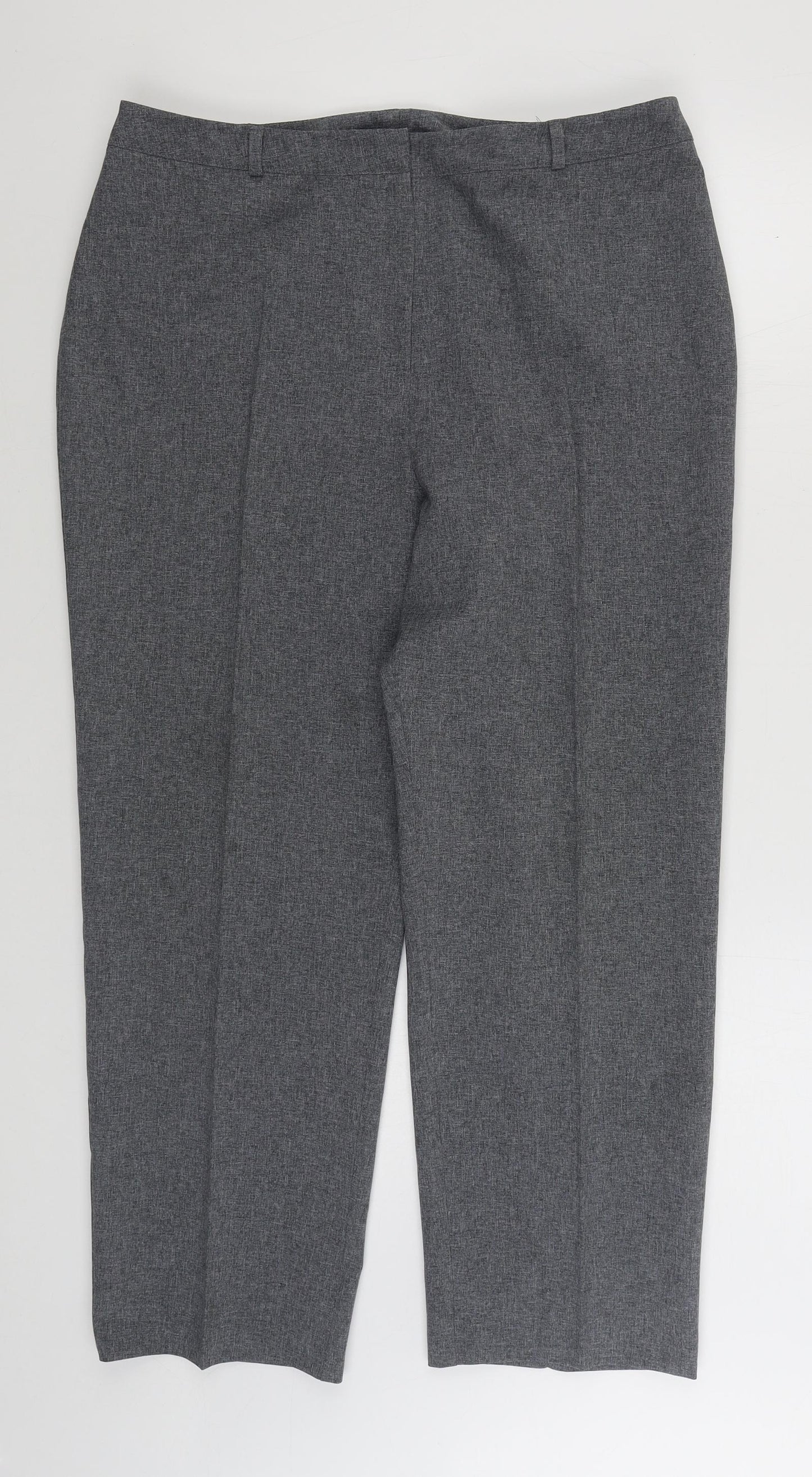 Essentials Womens Grey Polyester Trousers Size 18 L27 in Regular