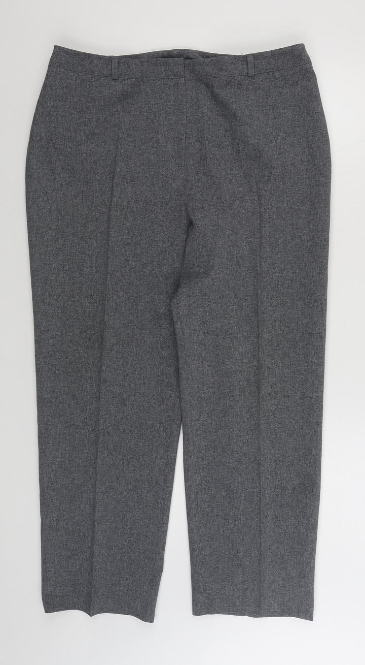Essentials Womens Grey Polyester Trousers Size 18 L27 in Regular