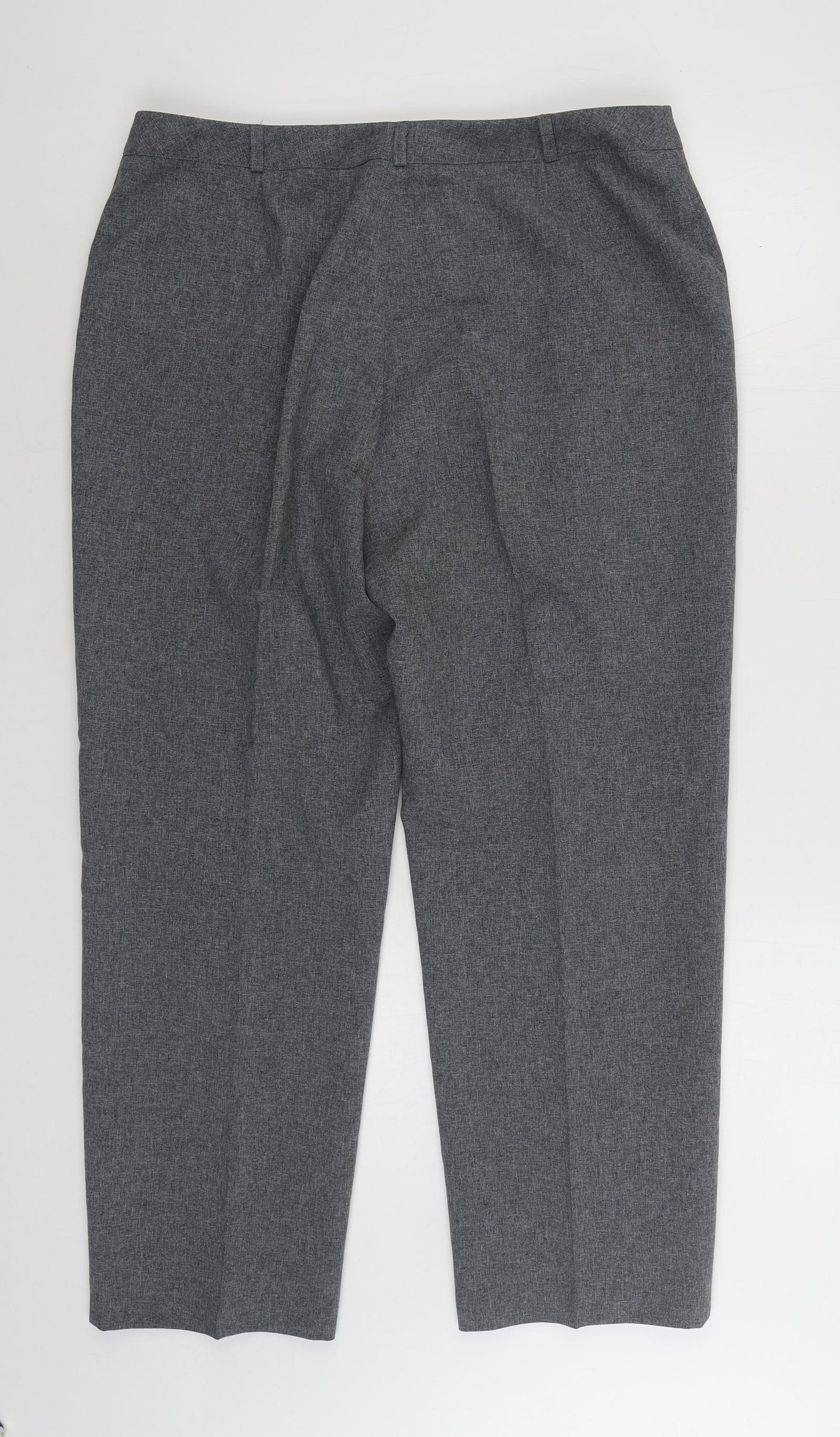 Essentials Womens Grey Polyester Trousers Size 18 L27 in Regular