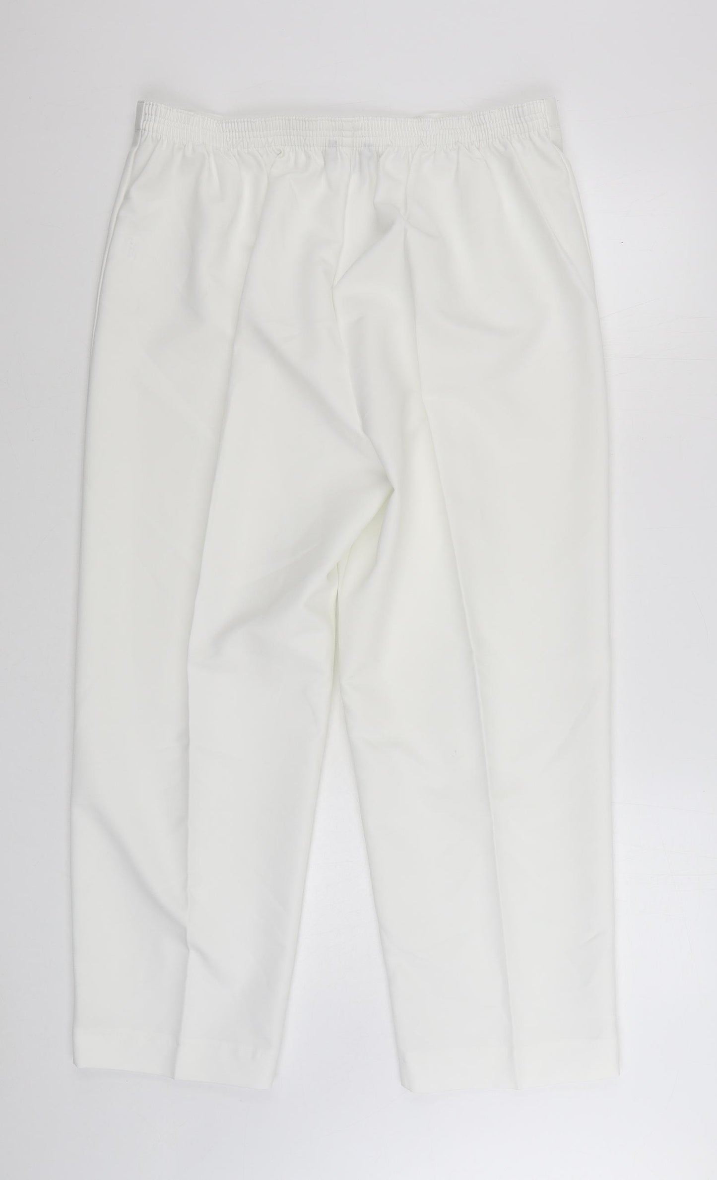 BM Womens White Polyester Trousers Size 18 L27 in Regular