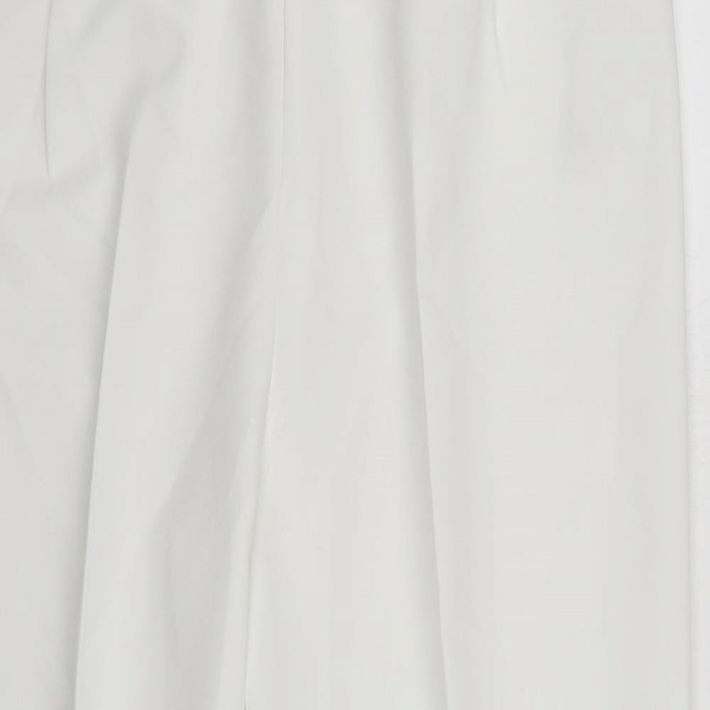 BM Womens White Polyester Trousers Size 18 L27 in Regular