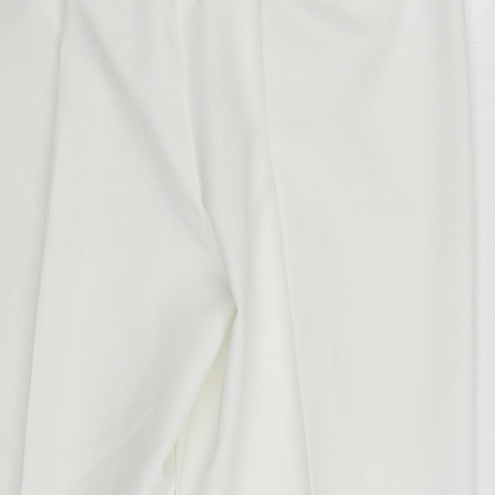 BM Womens White Polyester Trousers Size 18 L27 in Regular