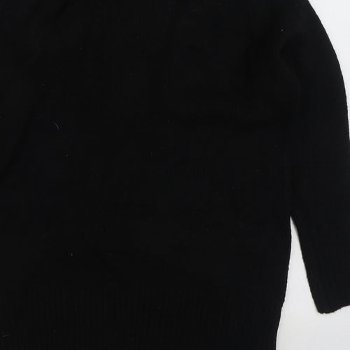 George Womens Black V-Neck Acrylic Cardigan Jumper Size S