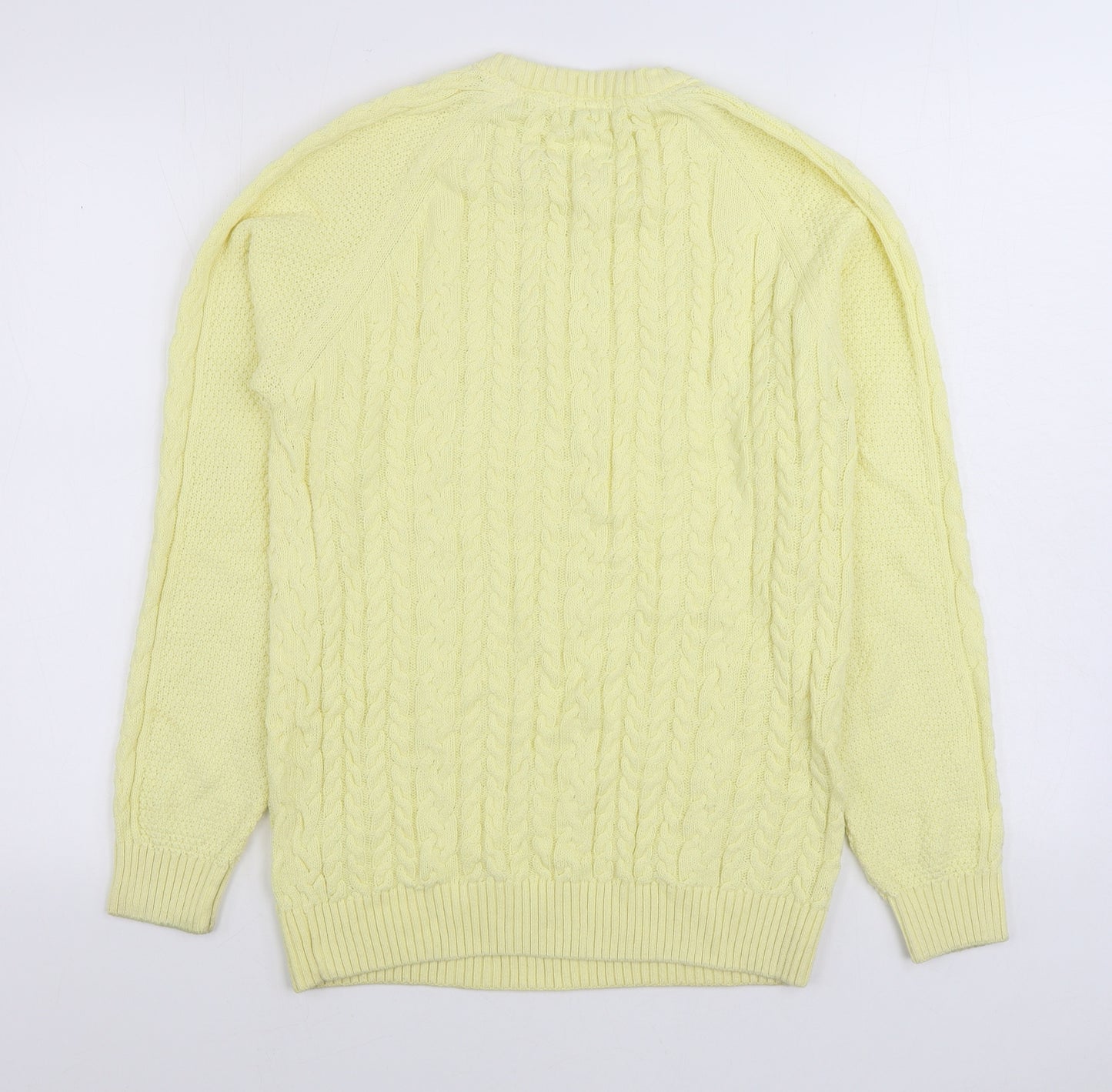 Cotton Traders Womens Yellow Round Neck 100% Cotton Pullover Jumper Size XS