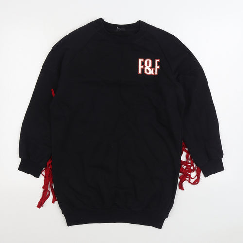 Fun & Fun Womens Black Cotton Pullover Sweatshirt Size 8 Pullover
