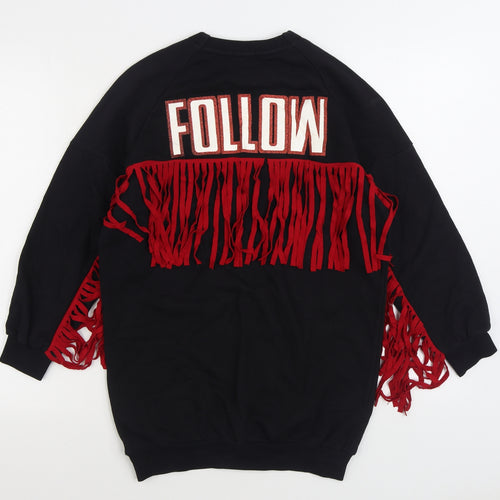 Fun & Fun Womens Black Cotton Pullover Sweatshirt Size 8 Pullover