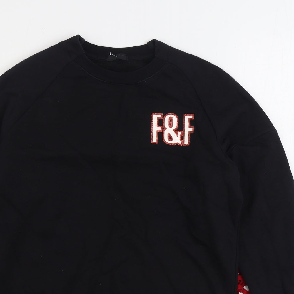 Fun & Fun Womens Black Cotton Pullover Sweatshirt Size 8 Pullover