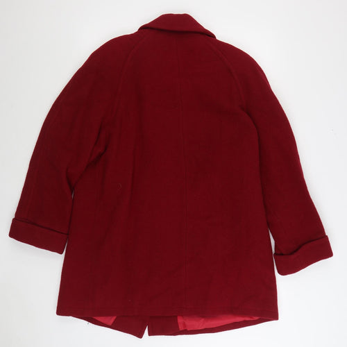 EWM Womens Red Overcoat Coat Size 12 Button