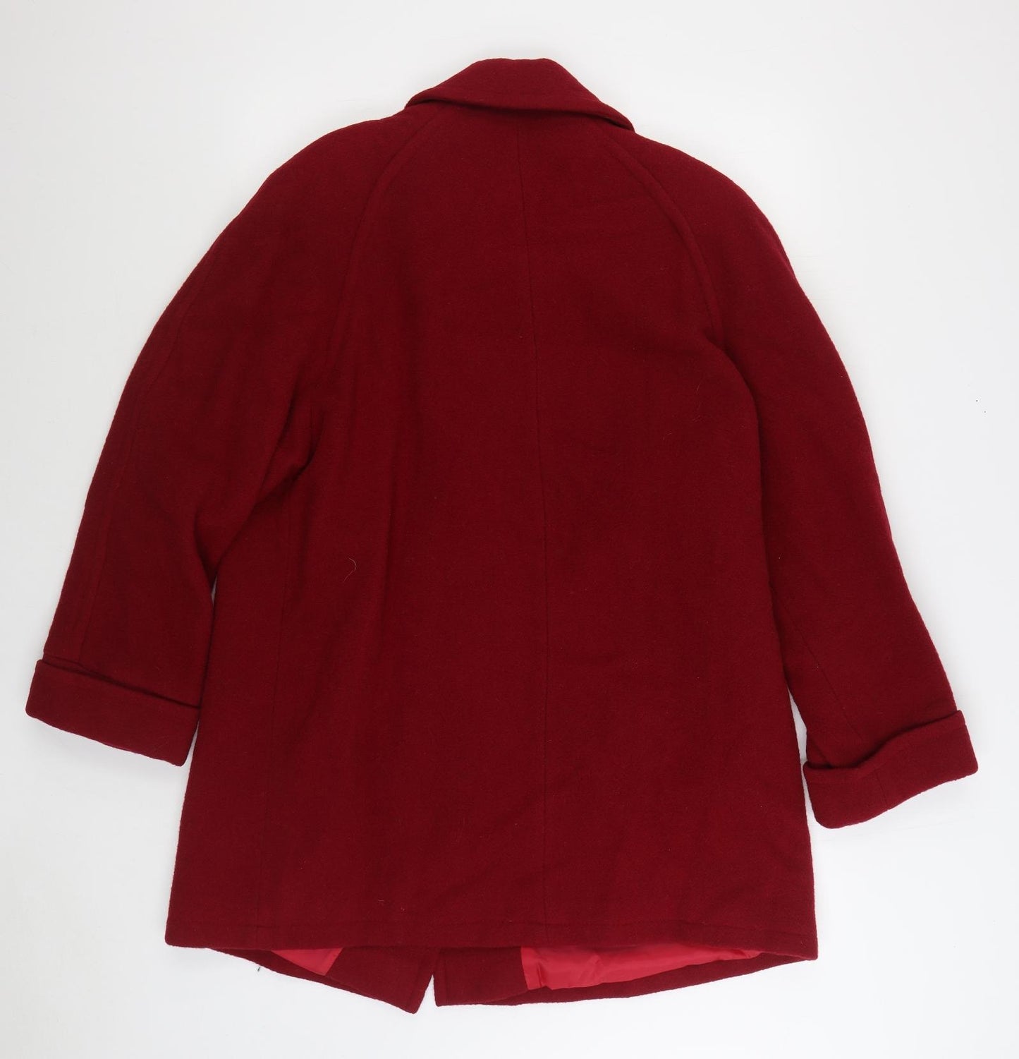 EWM Womens Red Overcoat Coat Size 12 Button