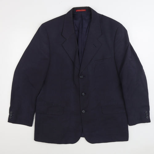 Debenham & Freebody Mens Blue Polyester Jacket Suit Jacket Size 40