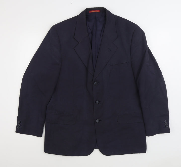 Debenham & Freebody Mens Blue Polyester Jacket Suit Jacket Size 40