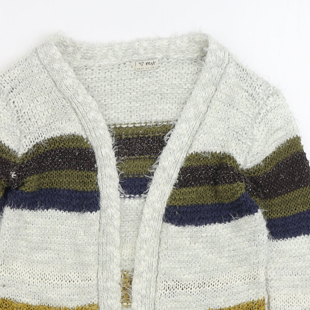 NEXT Womens Multicoloured V-Neck Striped Acrylic Cardigan Jumper