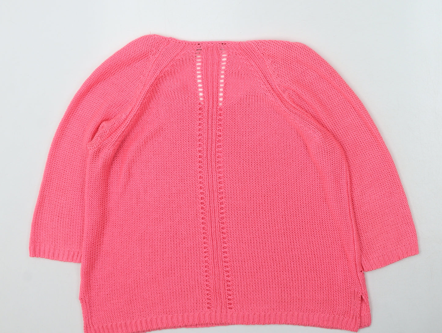 George Womens Pink V-Neck Acrylic Pullover Jumper Size 16