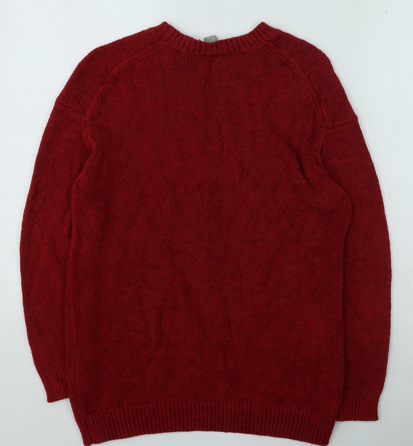 ASOS Womens Red Round Neck Acrylic Pullover Jumper Size 6