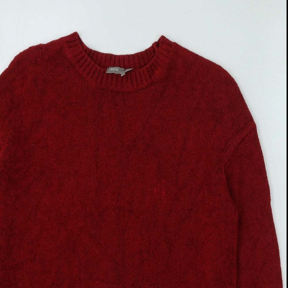 ASOS Womens Red Round Neck Acrylic Pullover Jumper Size 6
