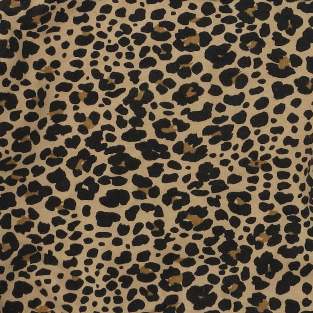 Preworn Girls Brown Animal Print Cotton Pullover Sweatshirt Size 6 Years
