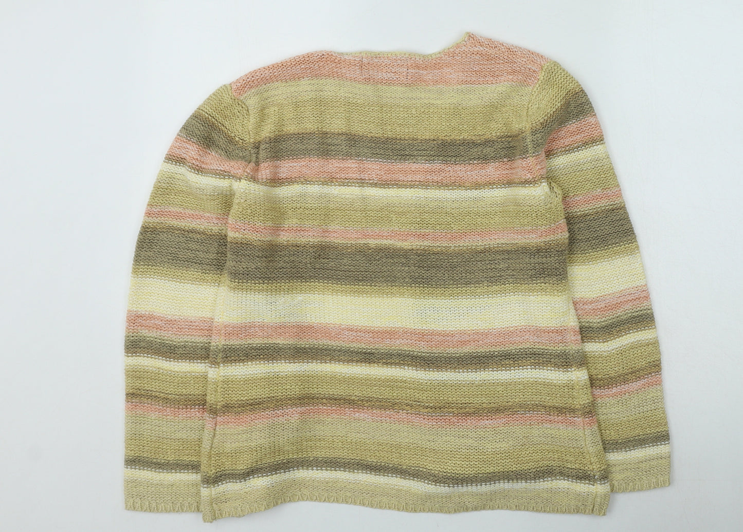 Paramour Womens Multicoloured Round Neck Striped Acrylic Cardigan Jumper Size M