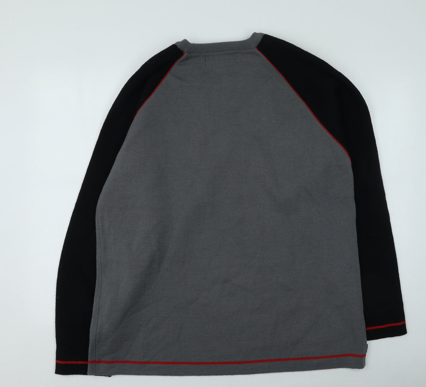 Global alliance Mens Grey Round Neck Acrylic Pullover Jumper Size L