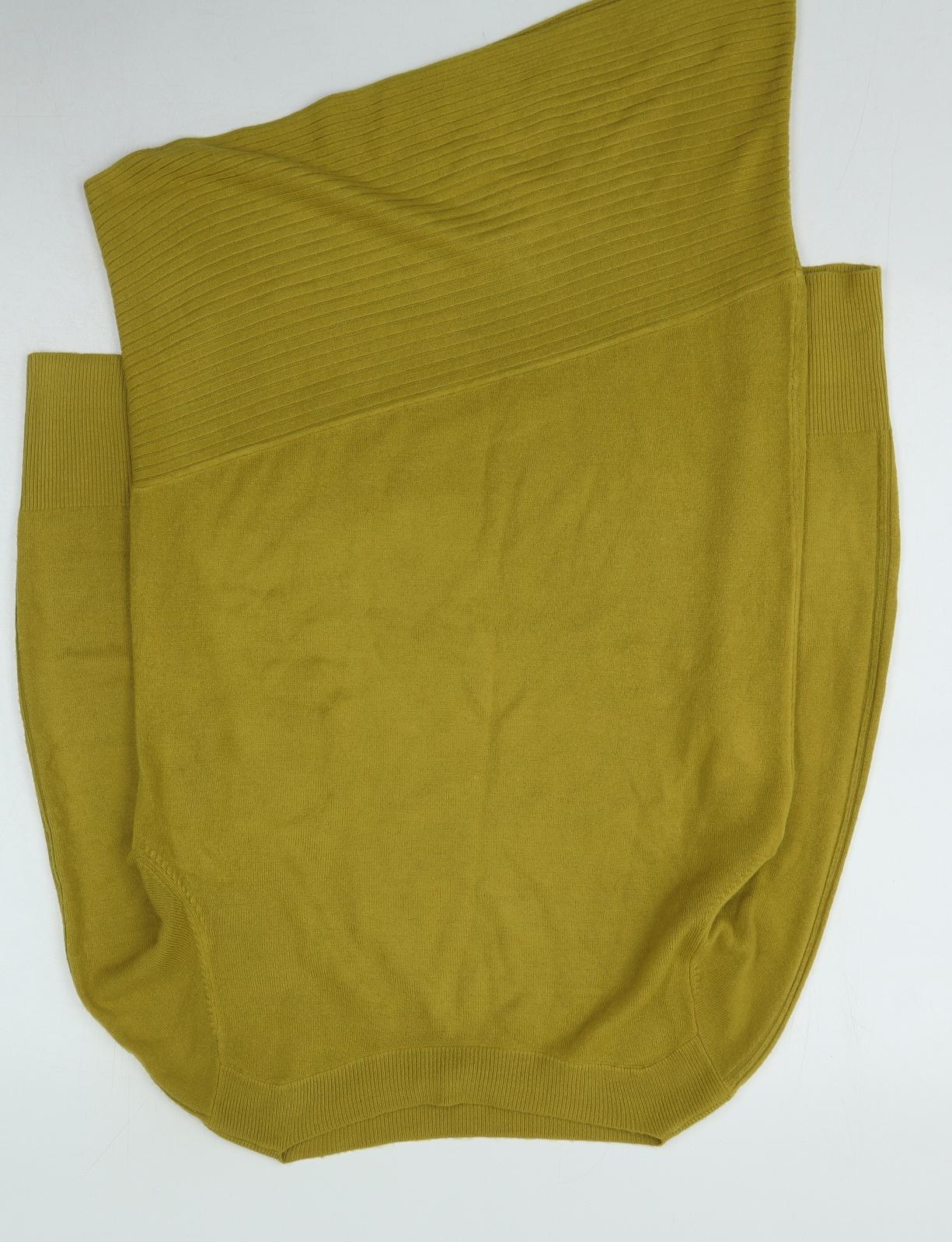 Principles Womens Yellow Scoop Neck Acrylic Pullover Jumper Size 10