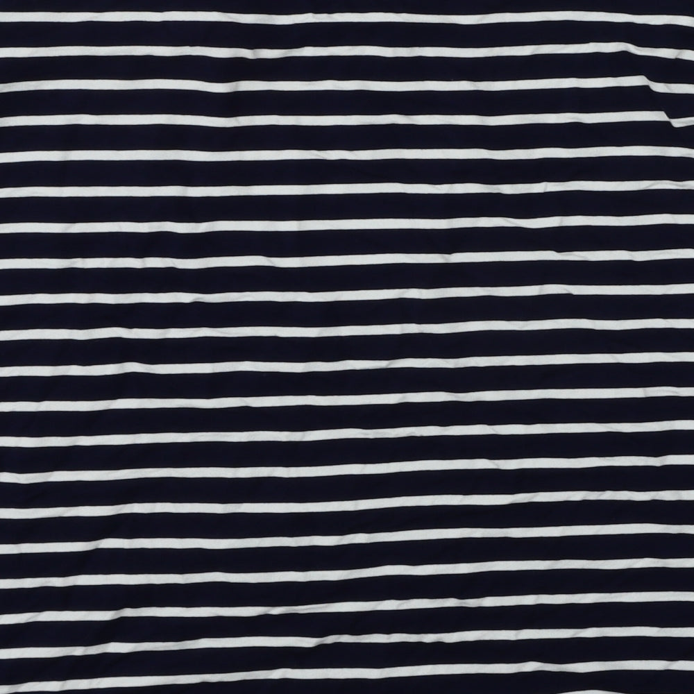 TU Womens Blue Round Neck Striped Viscose Pullover Jumper Size 24