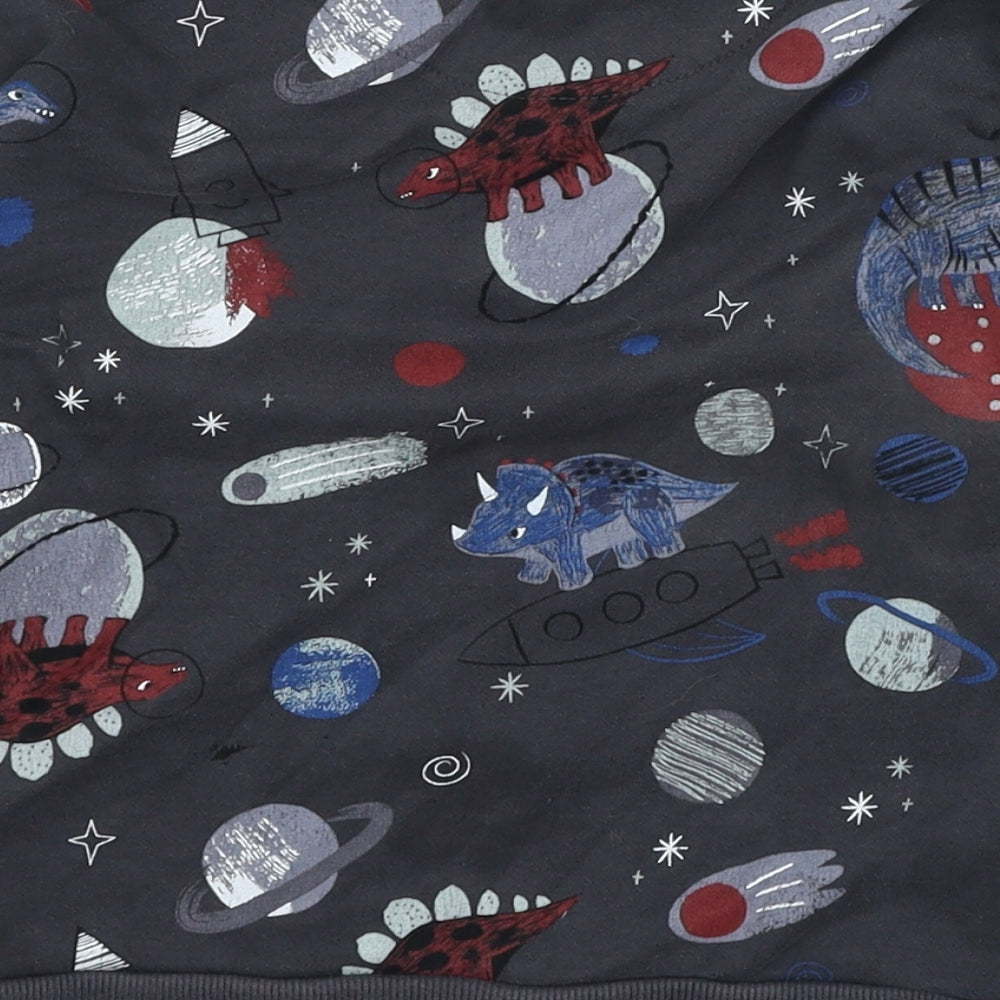 Nutmeg Boys Grey Cotton Pullover Sweatshirt Size 3-4 Years - Dinosaur , space