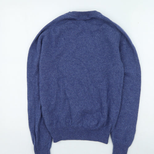 Marks and Spencer Mens Blue Round Neck Wool Pullover Jumper Size S