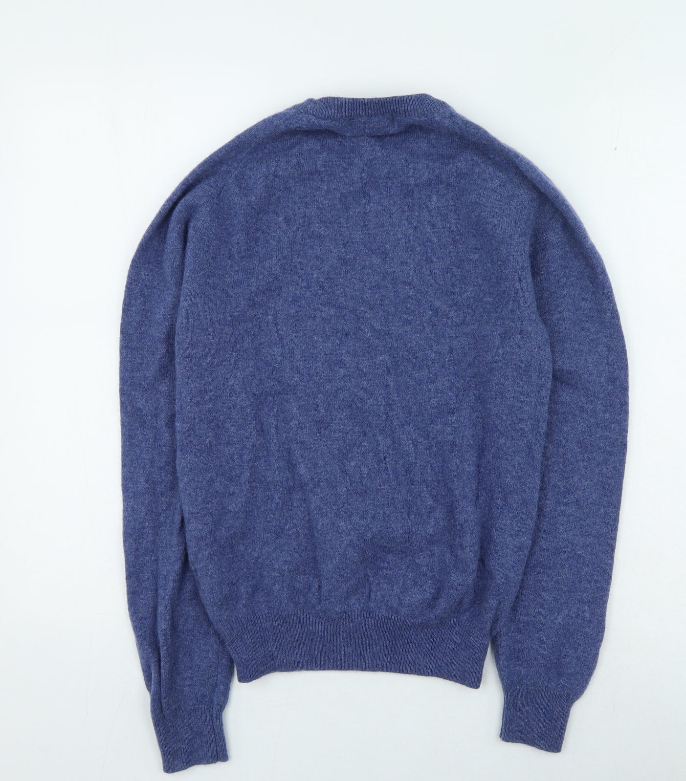 Marks and Spencer Mens Blue Round Neck Wool Pullover Jumper Size S