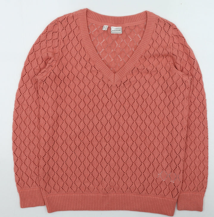Body Flirt Womens Pink Acrylic Pullover Sweatshirt Size S