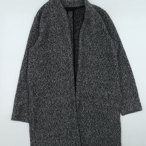 M&Co Womens Grey V-Neck Polyester Cardigan Jumper Size 10