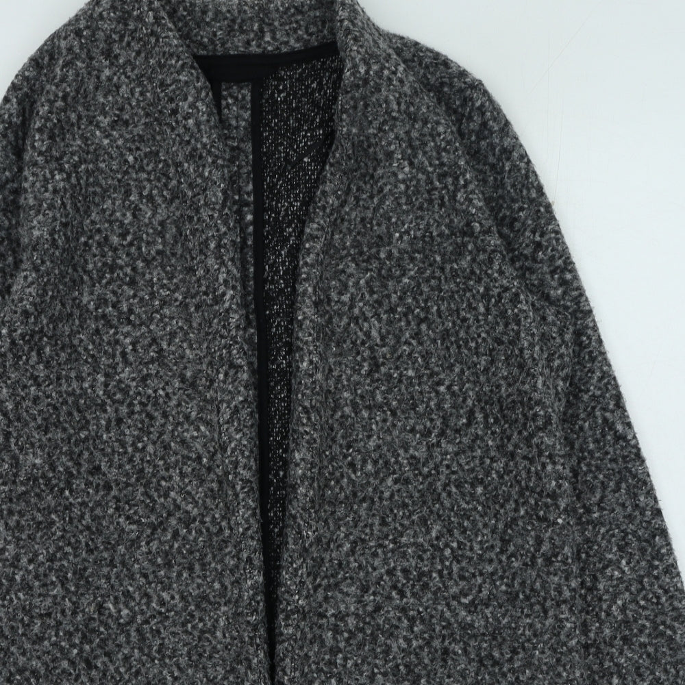 M&Co Womens Grey V-Neck Polyester Cardigan Jumper Size 10