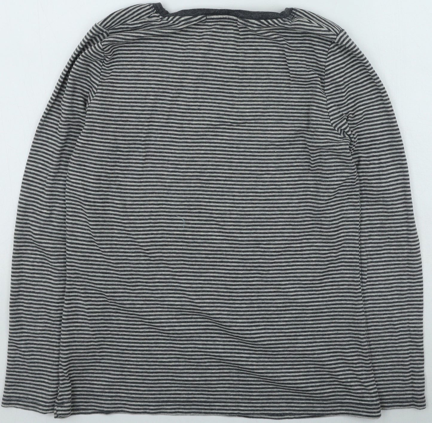 George Womens Black Striped Cotton Basic T-Shirt Size 16 Round Neck