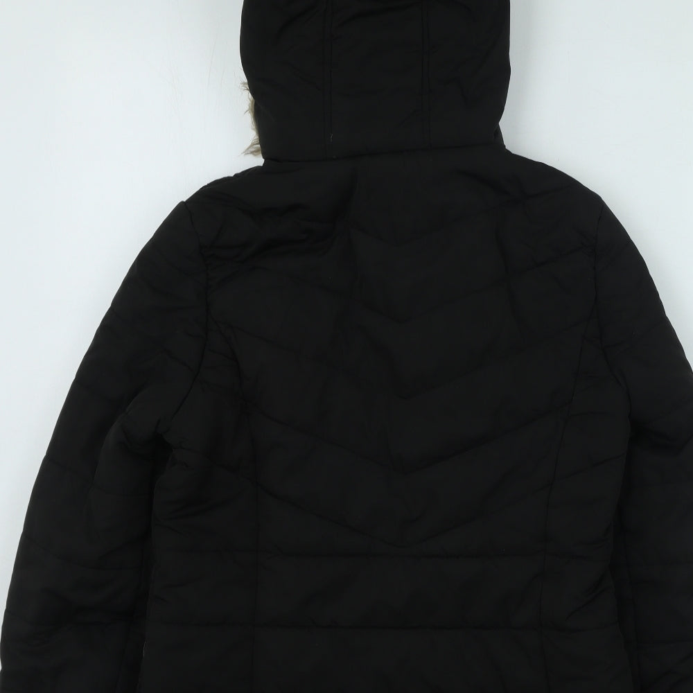 New Look Girls Black Parka Coat Size 12-13 Years