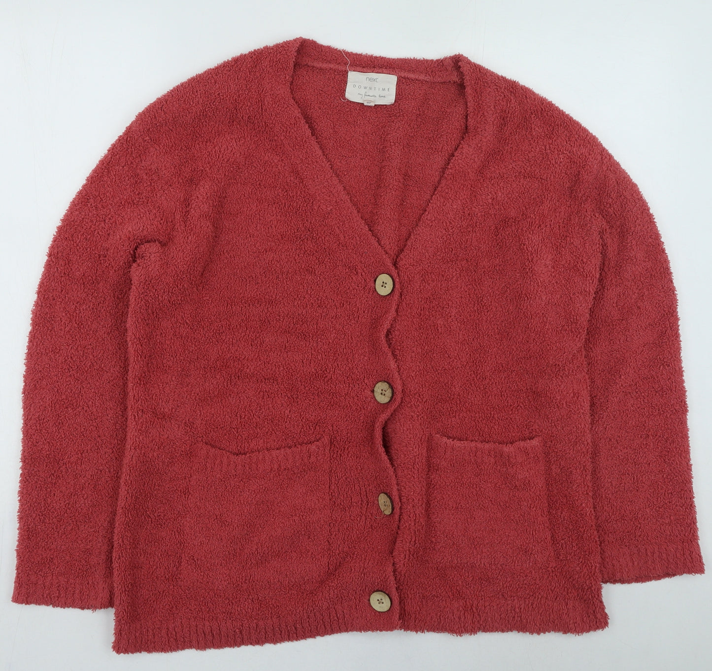 NEXT Womens Pink Round Neck Polyester Cardigan Jumper Size 12