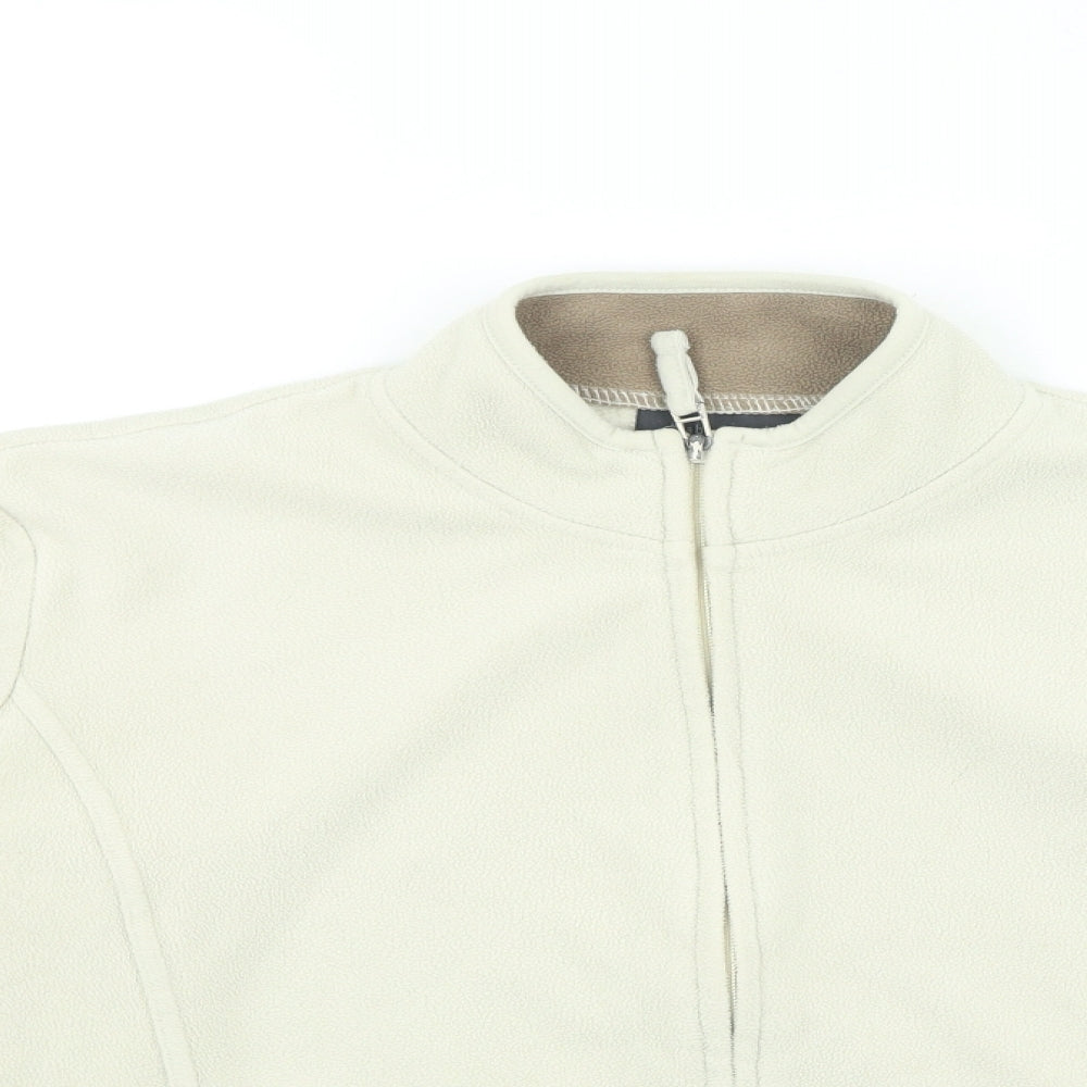 Kiabi Womens Beige High Neck Polyester Full Zip Jumper Size 12