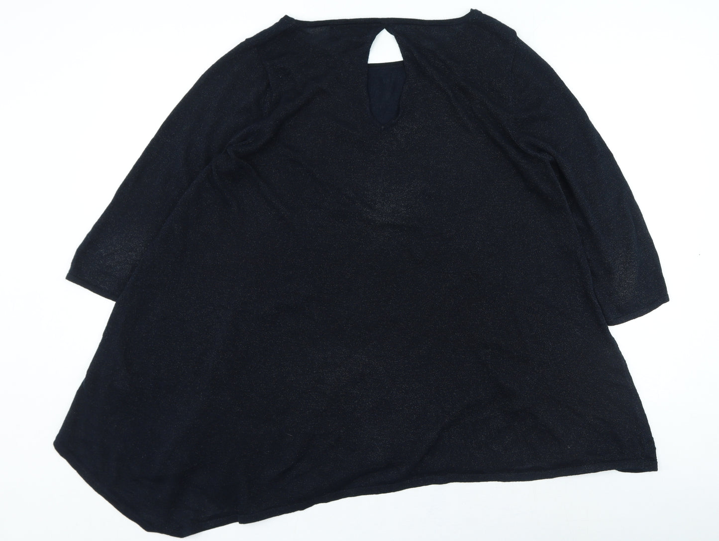 NEXT Womens Blue Round Neck Viscose Pullover Jumper Size 14