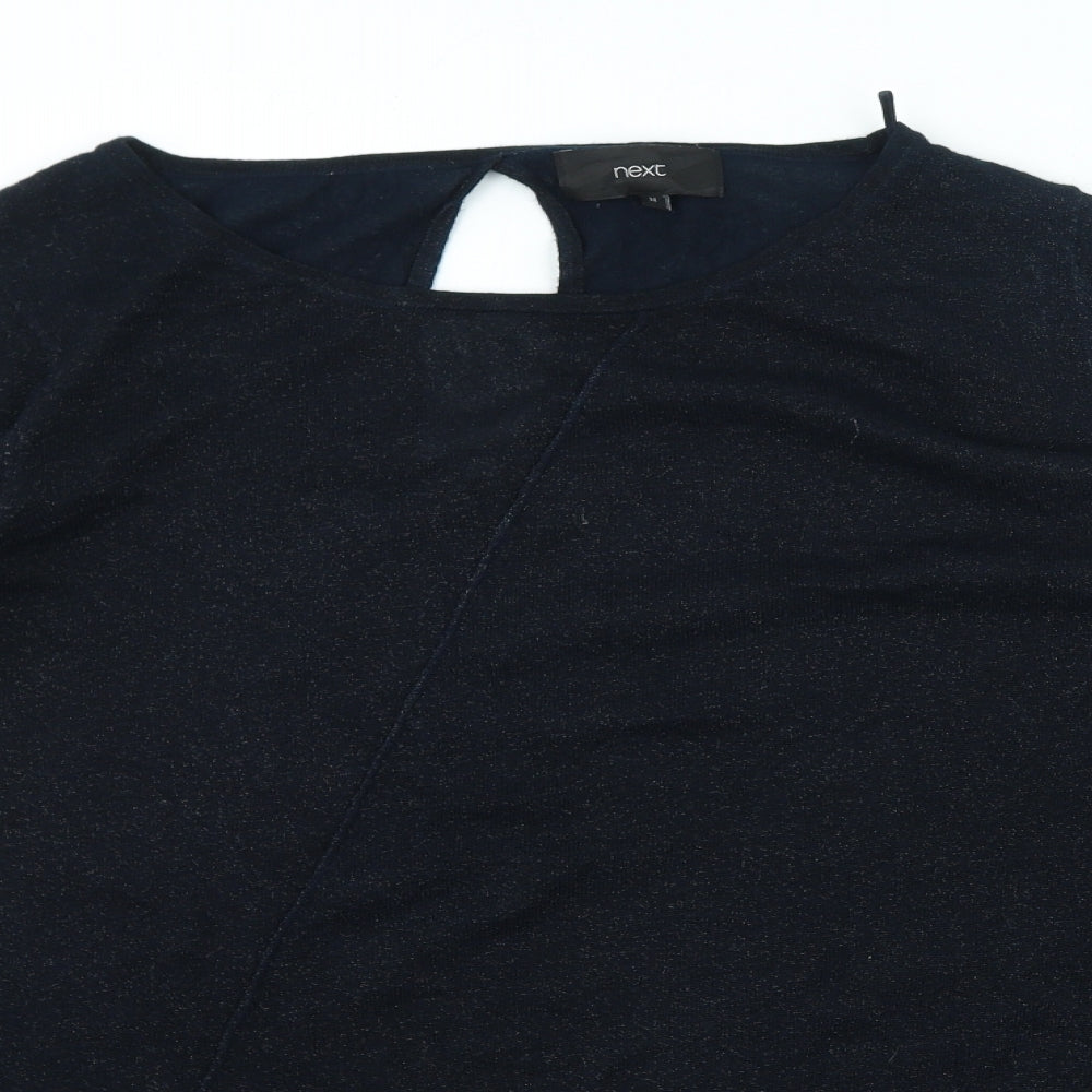 NEXT Womens Blue Round Neck Viscose Pullover Jumper Size 14