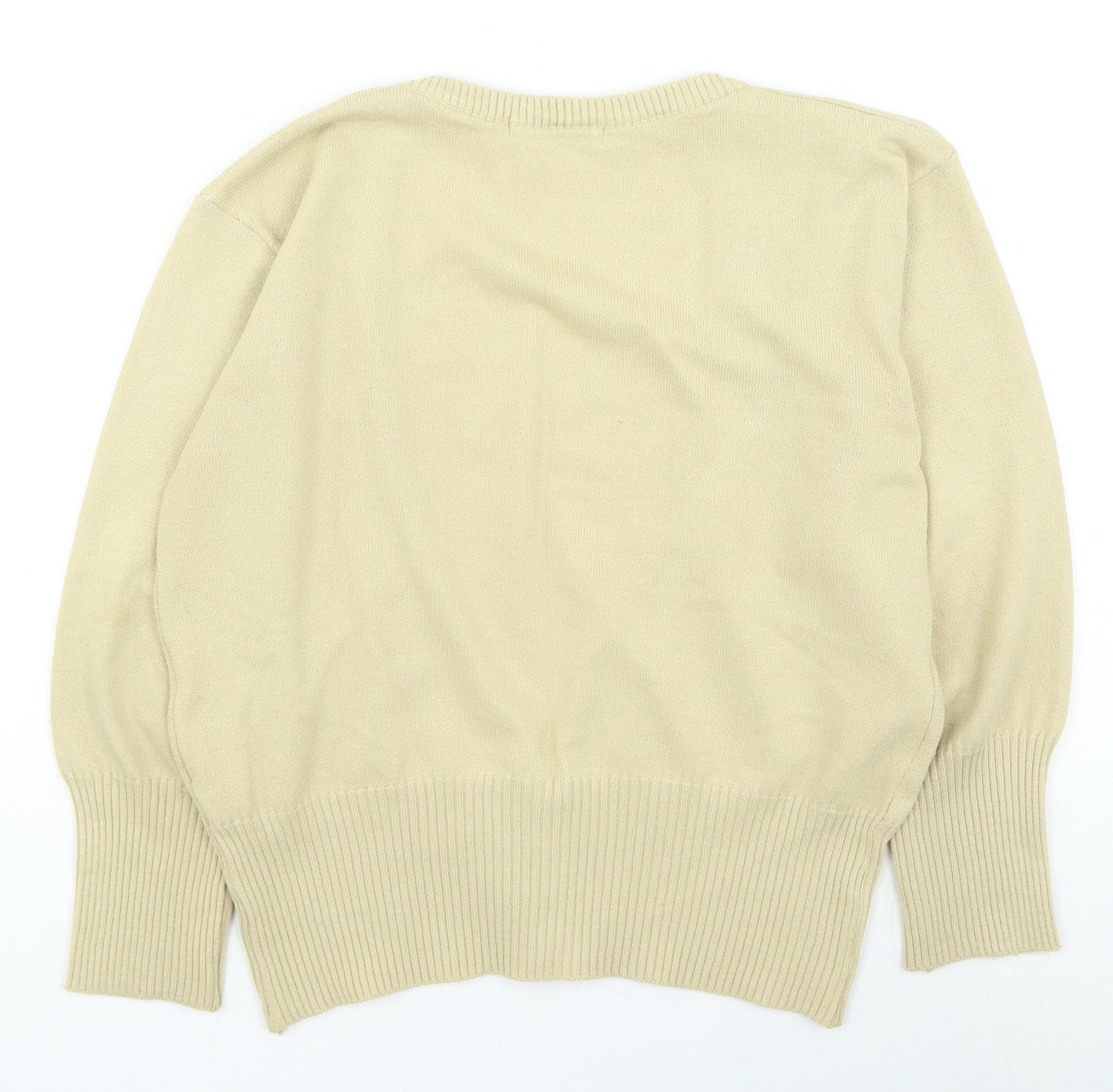 George Womens Brown V-Neck Acrylic Cardigan Jumper Size 10