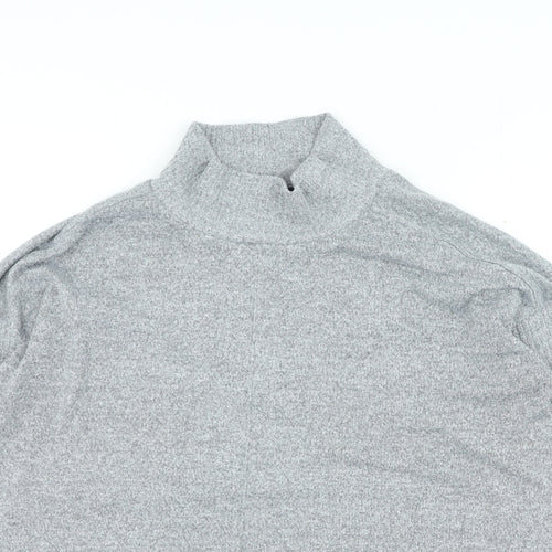 Marks and Spencer Womens Grey High Neck Polyester Pullover Jumper Size 14