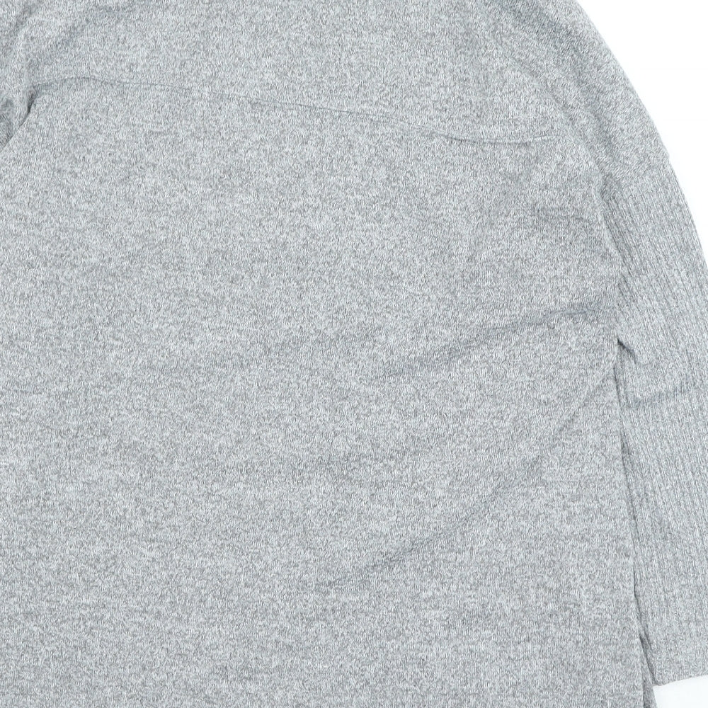Marks and Spencer Womens Grey High Neck Polyester Pullover Jumper Size 14